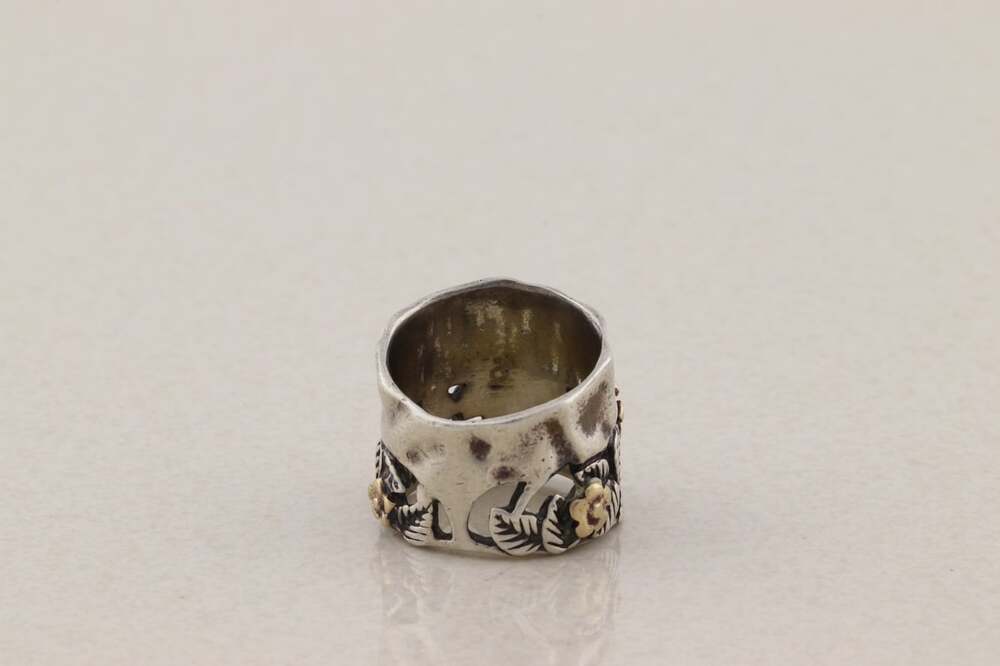 Sterling Silver Flower Leaf Ring Size 4 3/4 Woman Teen Child - Picture 6 of 8
